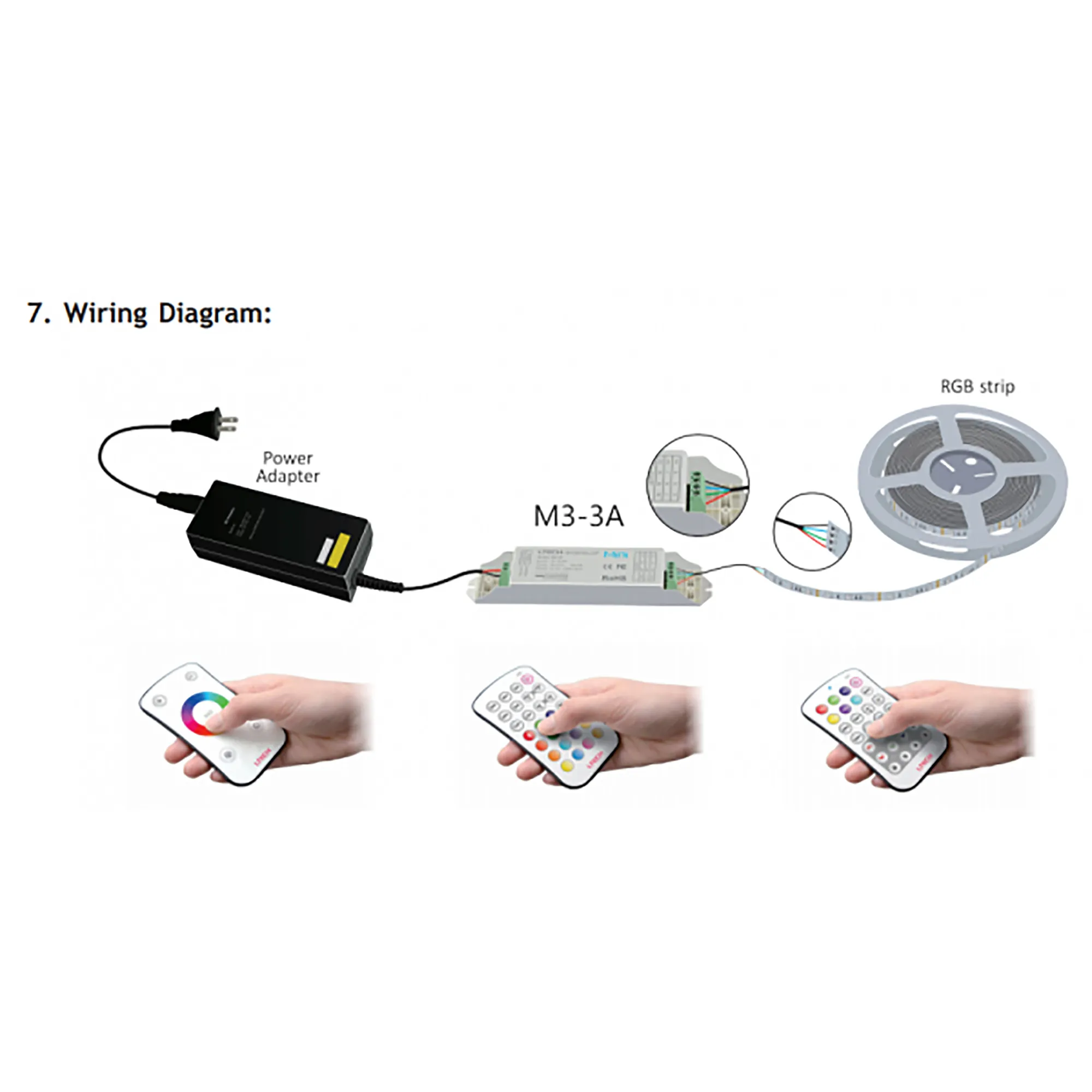 RGB Remote Control 433MHz RF CR2032 M6  LTECH Remote Control